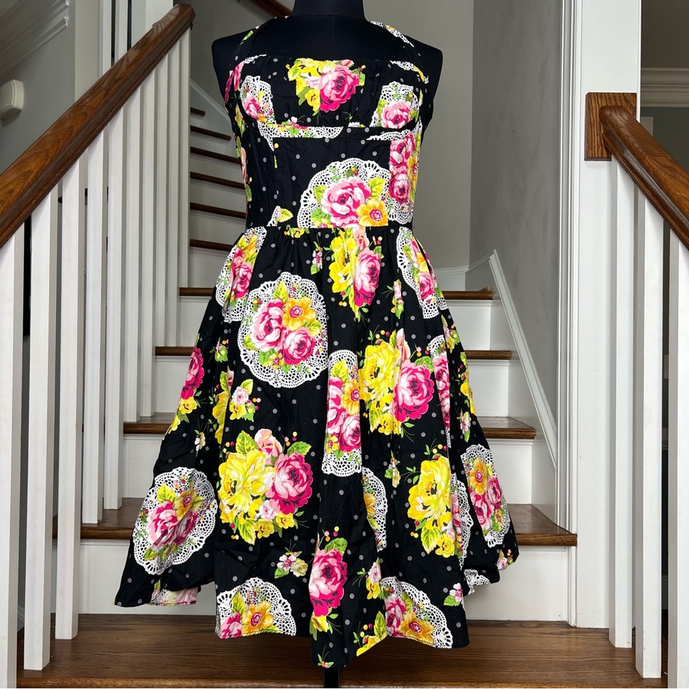 Bernie Dexter Rose and Doily 50's Style Dress